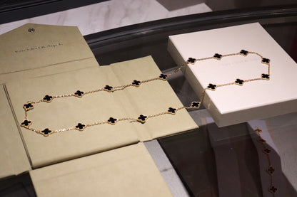 [Luxery]CLOVER 20 MOTIFS ONYX ROSE GOLD