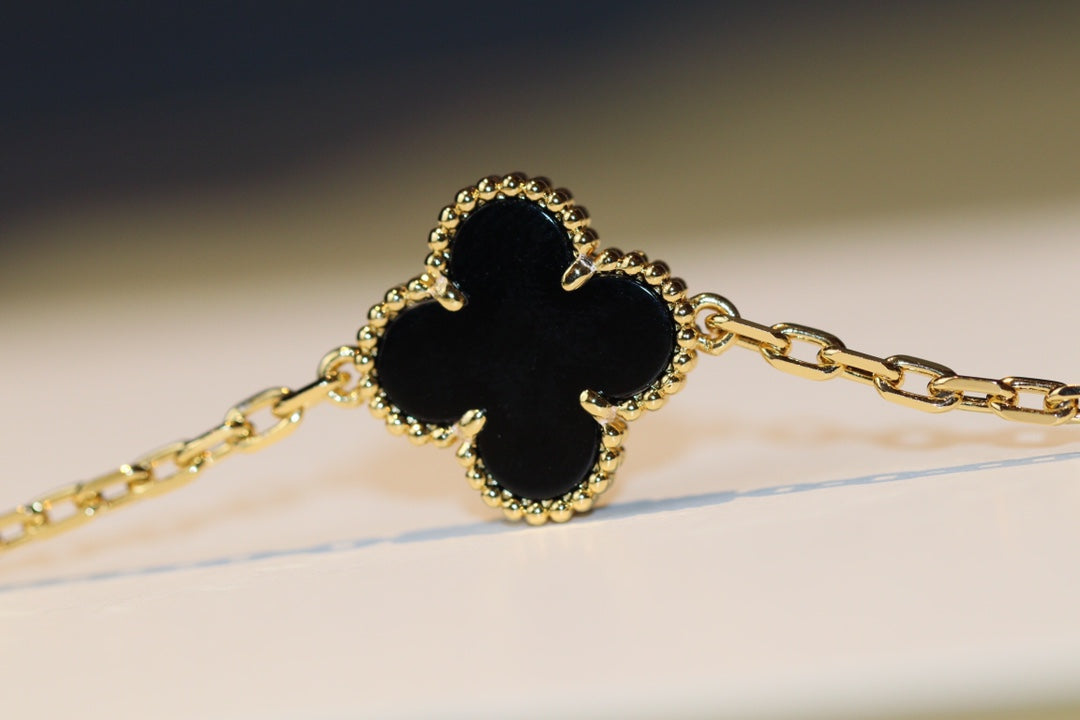 [Luxery]CLOVER 20 MOTIFS ONYX ROSE GOLD