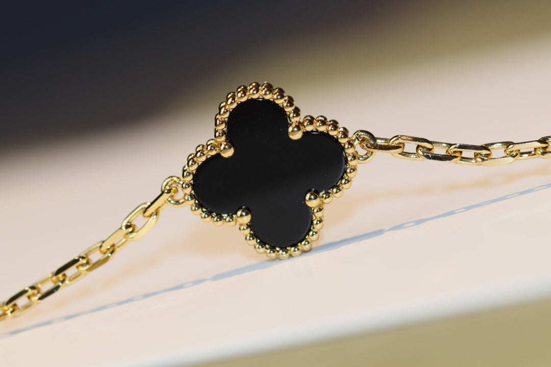 [Luxery]CLOVER 20 MOTIFS ONYX ROSE GOLD