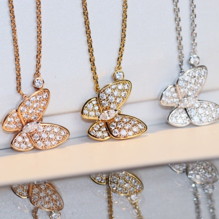 [Luxery]BUTTERFLY DIAMOND NECKLACE