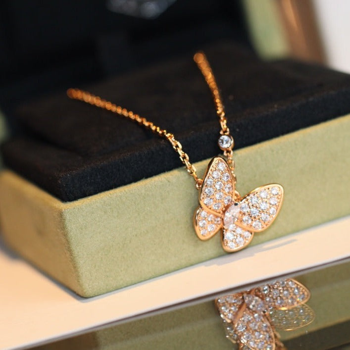 [Luxery]BUTTERFLY DIAMOND NECKLACE