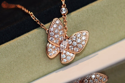 [Luxery]BUTTERFLY DIAMOND NECKLACE