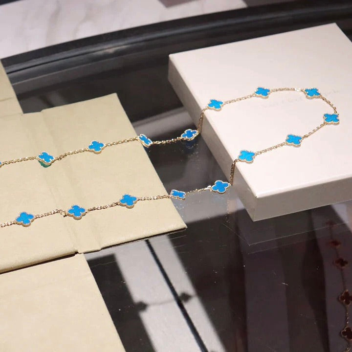 [Luxery]CLOVER 20 MOTIFS TURQUOISE GOLD