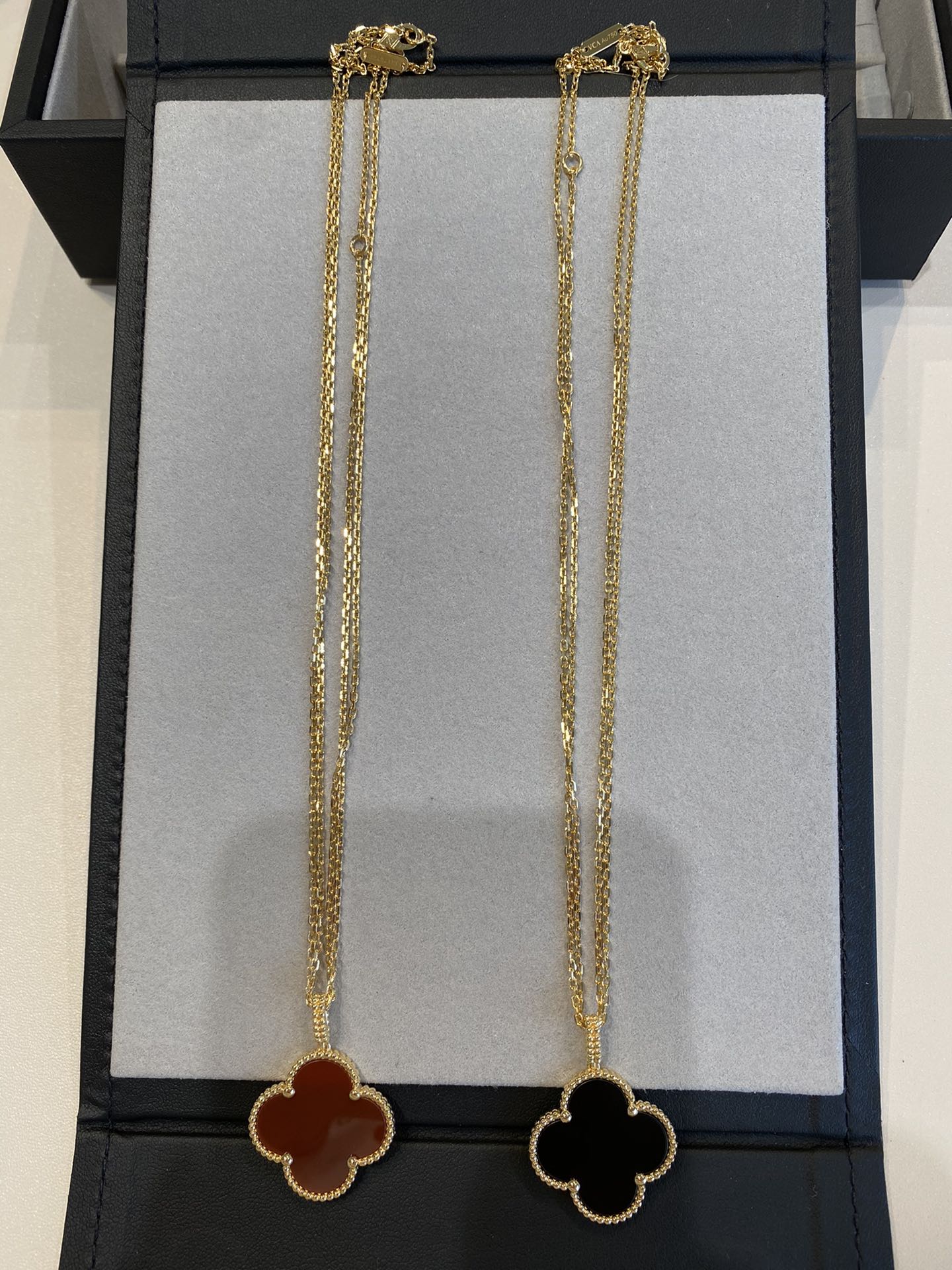 [Luxery]CLOVER 25MM NECKLACE GOLD CARNELIAN