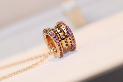 [⭐Luxery]ZERO 1 ROCK PINKGOLD PINKDIAMANT HALSKETTE