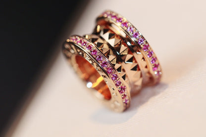 [⭐Luxery]ZERO 1 ROCK PINKGOLD PINKDIAMANT HALSKETTE