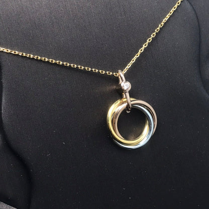 [Luxery]TRINITY SILVER GOLD PINK GOLD NECKLACE