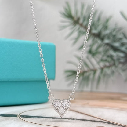 [⭐Luxery Jewels]HEART 3 DIAMONDS PEDANT NECKLACE