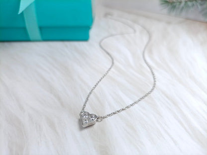 [⭐Luxery Jewels]HEART 3 DIAMONDS PEDANT NECKLACE