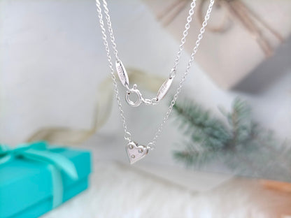 [⭐Luxery Jewels]HEART 3 DIAMONDS PEDANT NECKLACE