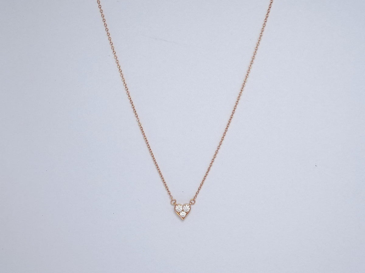[⭐Luxery Jewels]HEART 3 DIAMONDS PEDANT NECKLACE