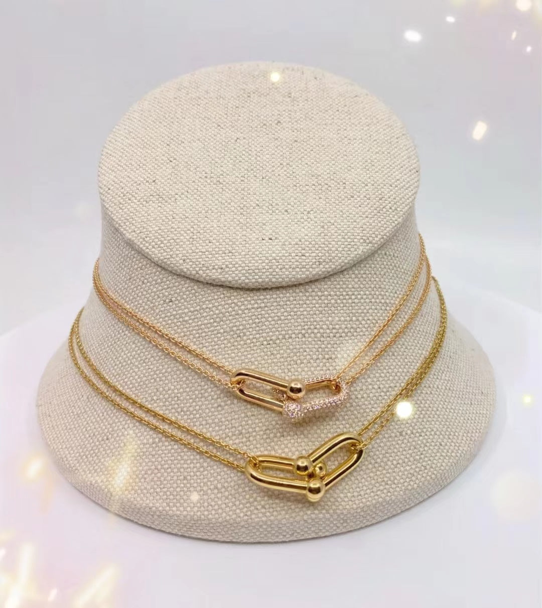 [⭐Luxery Jewels]ハードウェア ゴールド ダブルリンク ネックレス