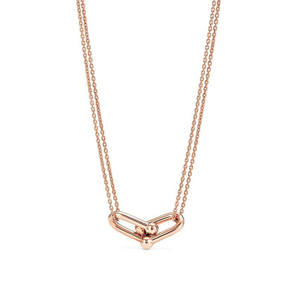 [⭐Luxery Jewels]ハードウェア ゴールド ダブルリンク ネックレス