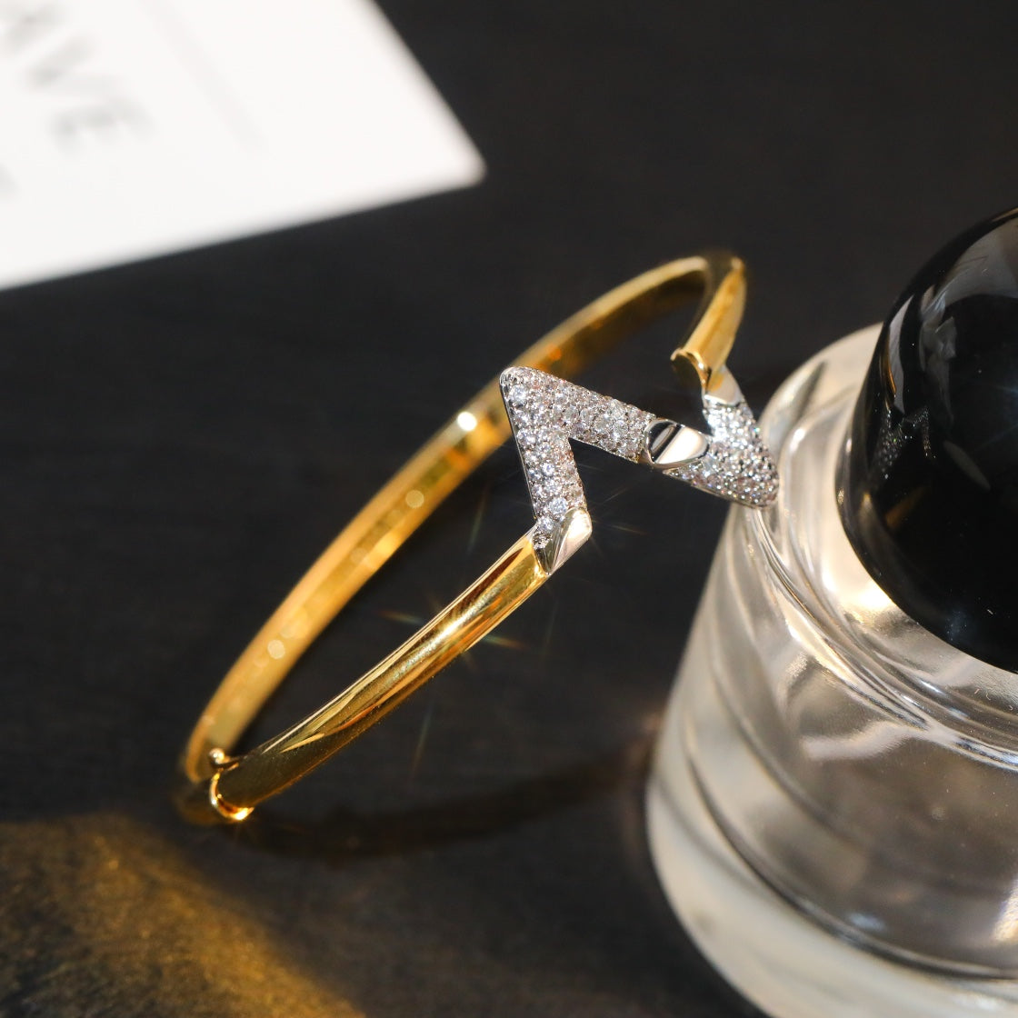 [Luxery]VOLTE UPSITE DOWN GOLD DIAMOND BRACELET