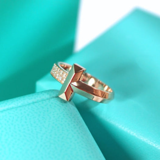 [⭐Luxery Jewels]T1 SCHMALER DIAMANTRING IN ROSÉGOLD