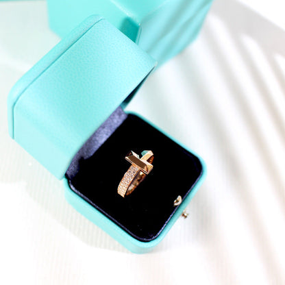 [⭐Luxery Jewels]T1 SCHMALER DIAMANTRING IN ROSÉGOLD