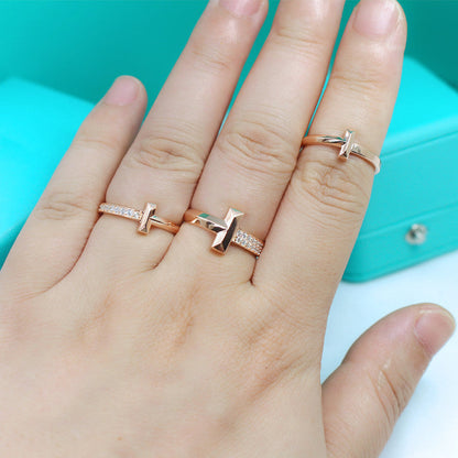 [⭐Luxery Jewels]T1 SCHMALER DIAMANTRING IN ROSÉGOLD