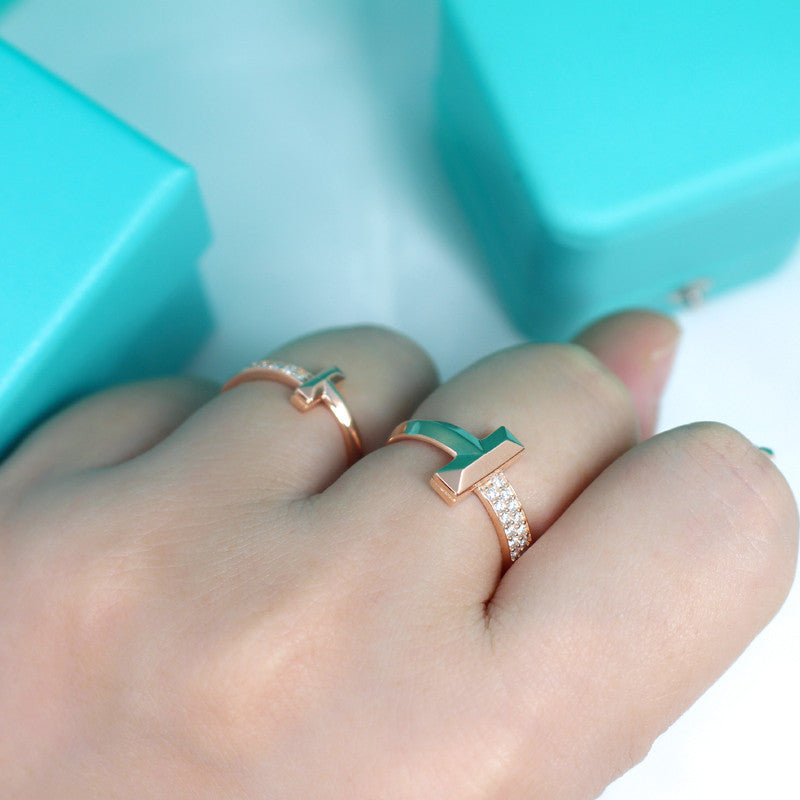 [⭐Luxery Jewels]T1 SCHMALER DIAMANTRING IN ROSÉGOLD