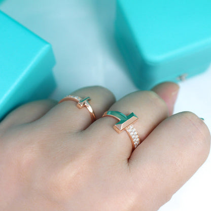 [⭐Luxery Jewels]T1 SCHMALER DIAMANTRING IN ROSÉGOLD