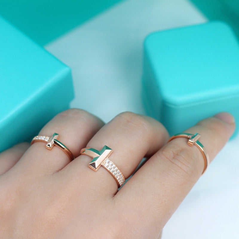 [⭐Luxery Jewels]T1 SCHMALER DIAMANTRING IN ROSÉGOLD