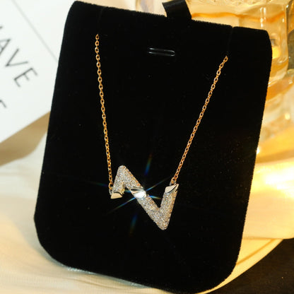 [Luxery]VOLT SILVER DIAMOND PEDANT NECKLACE