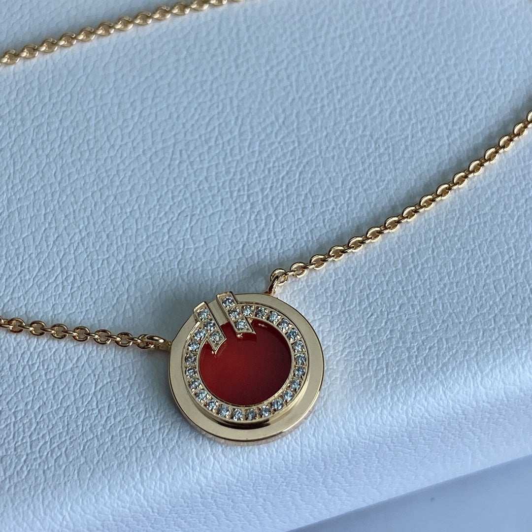 [⭐Luxery Jewels]T-DIAMANT-KREIS-ANHÄNGER-HALSKETTE