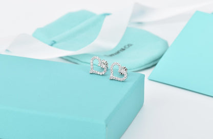 [⭐Luxery Jewels]OPEN HEART STUD DIAMOND EARRINGS