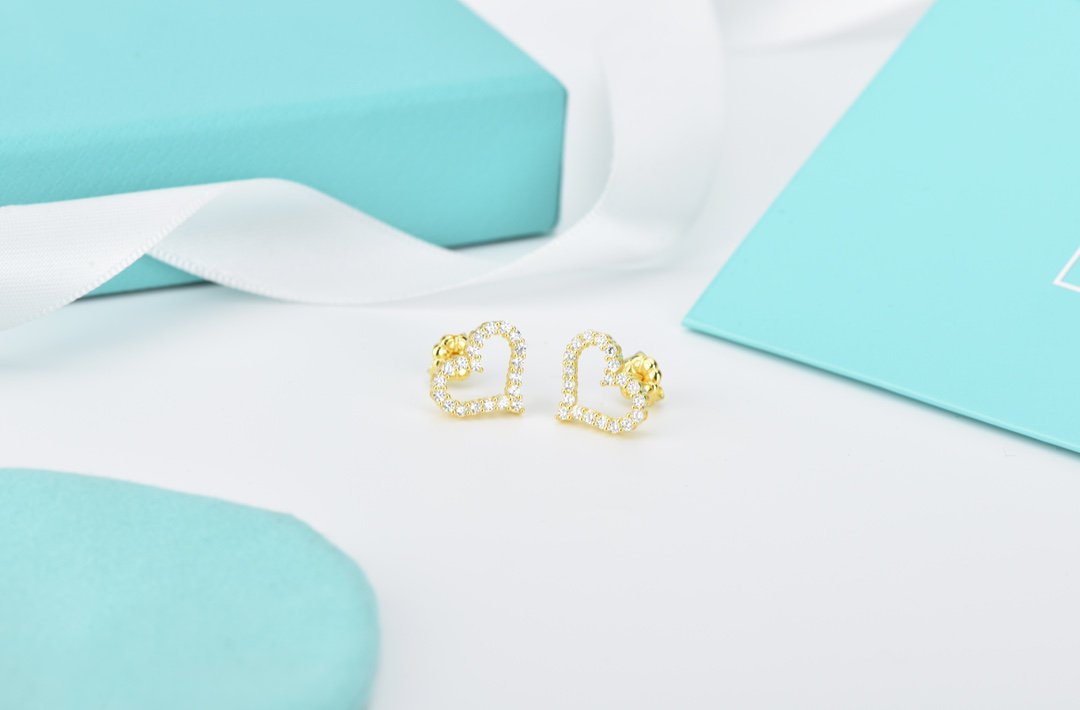 [⭐Luxery Jewels]OPEN HEART STUD DIAMOND EARRINGS