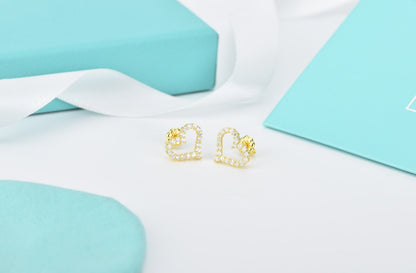 [⭐Luxery Jewels]OPEN HEART STUD DIAMOND EARRINGS