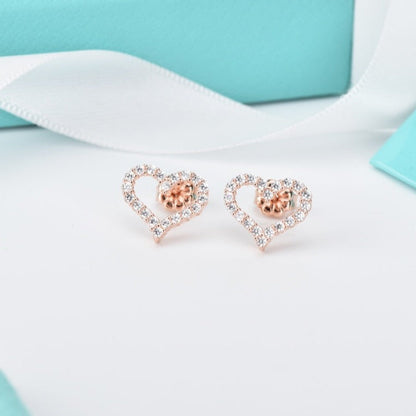 [⭐Luxery Jewels]OPEN HEART STUD DIAMOND EARRINGS