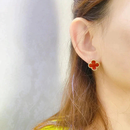 [Luxery]CLOVER MEDIUM 1 MOTIFS CARNELIAN  EARRINGS
