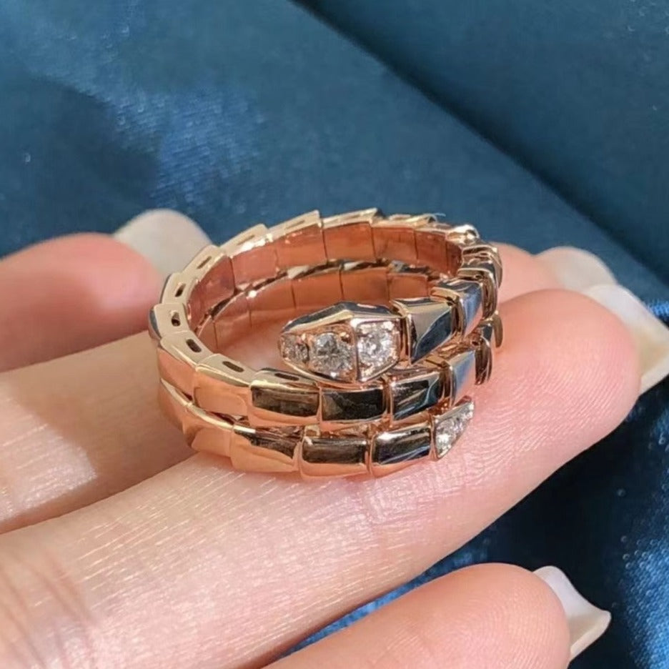 [⭐Luxus] DOPPELREIHIGER DIAMANTRING MIT SCHLANGENDESIGN