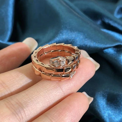 [⭐Luxus] DOPPELREIHIGER DIAMANTRING MIT SCHLANGENDESIGN