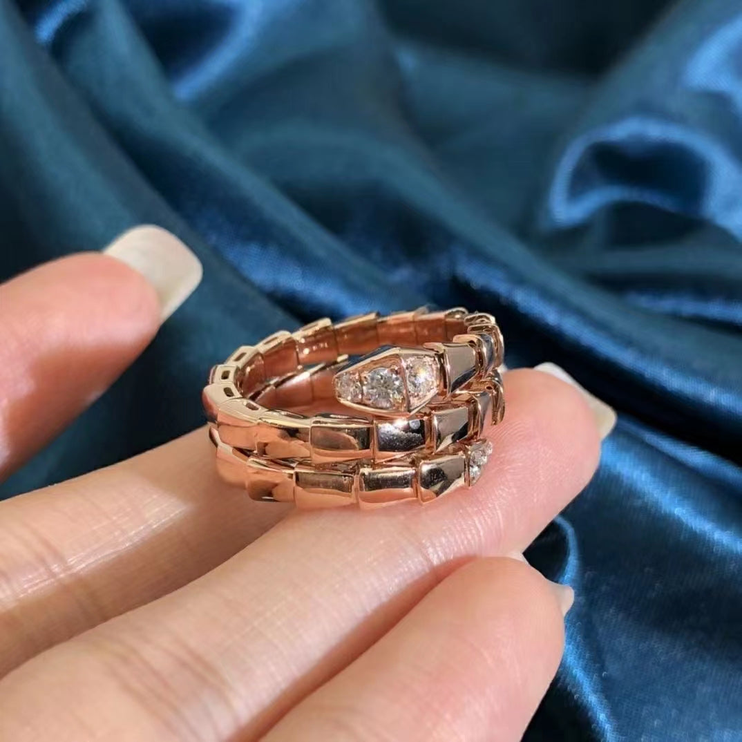 [⭐Luxus] DOPPELREIHIGER DIAMANTRING MIT SCHLANGENDESIGN