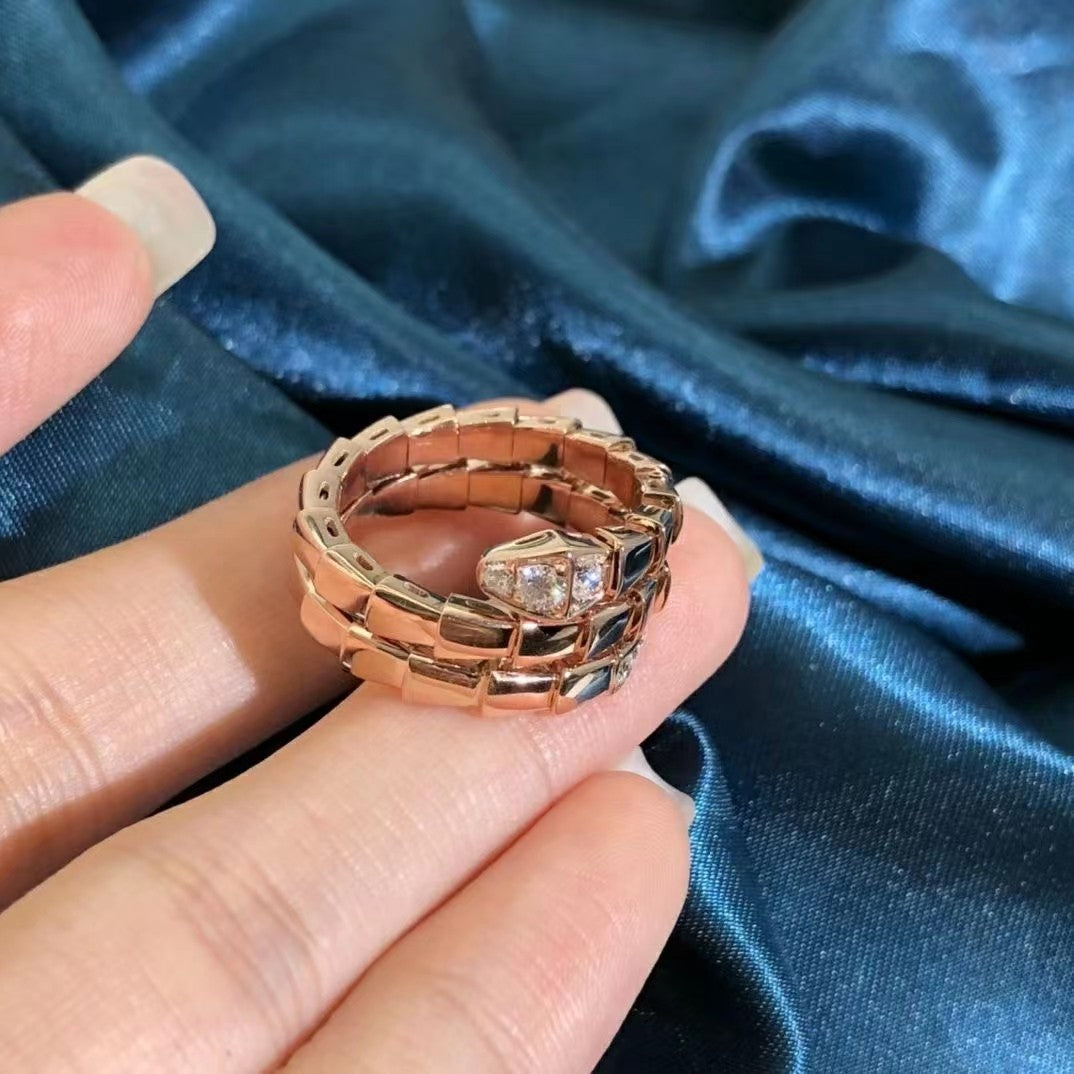 [⭐Luxus] DOPPELREIHIGER DIAMANTRING MIT SCHLANGENDESIGN