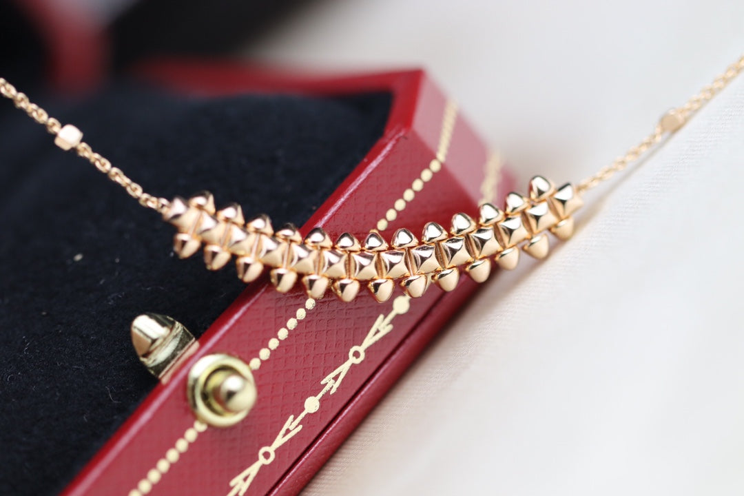 [Luxery]CLASH PINK GOLD NECKLACE