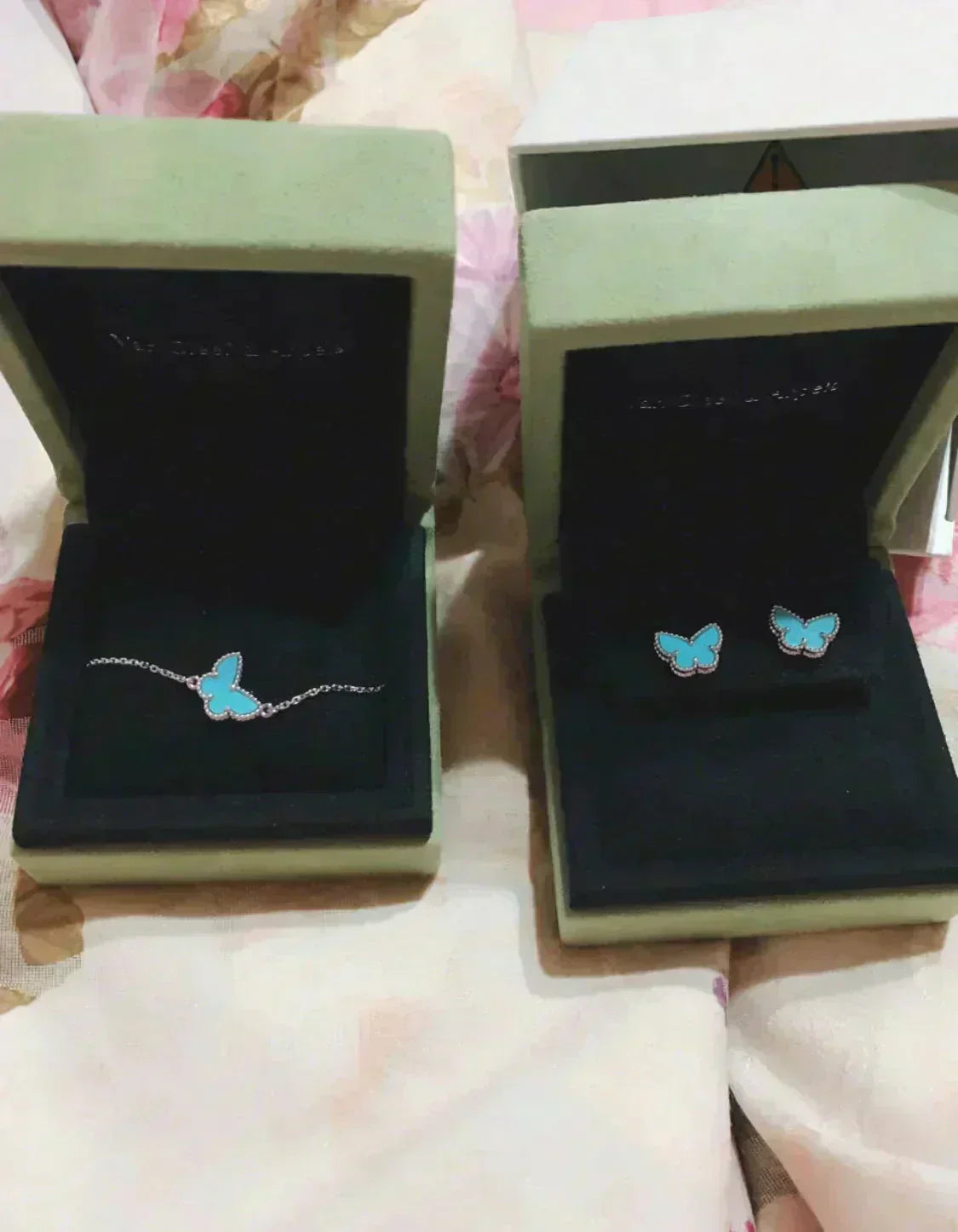 [Luxery]BUTTERFLY TURQUOISE EARRINGS SILVER