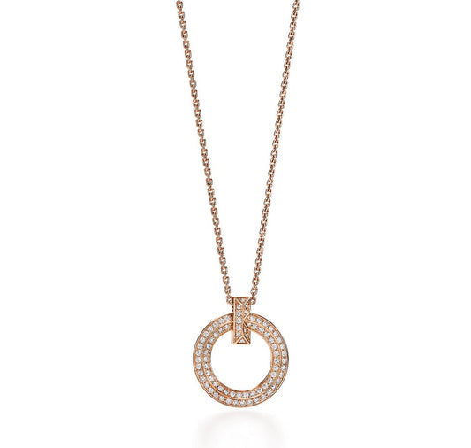 [⭐Luxery Jewels] T-CIRCLE DIAMANT-HALSKETTE MIT ANHÄNGER