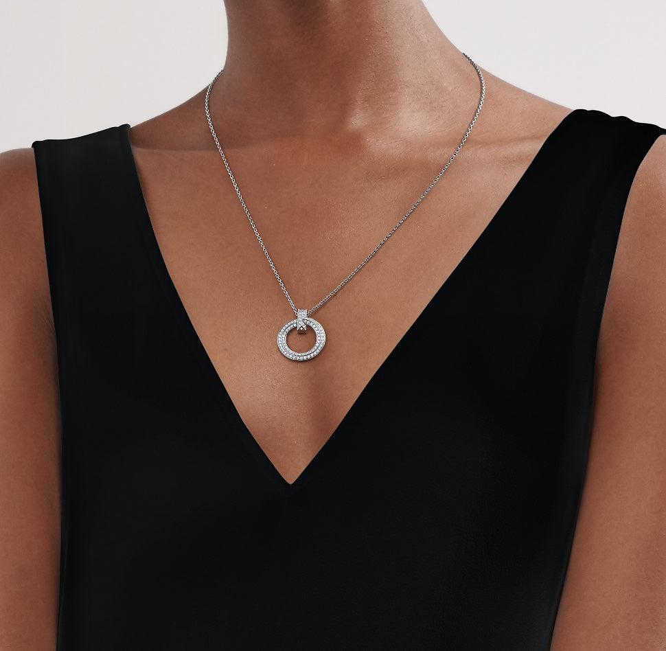 [⭐Luxery Jewels] T-CIRCLE DIAMANT-HALSKETTE MIT ANHÄNGER