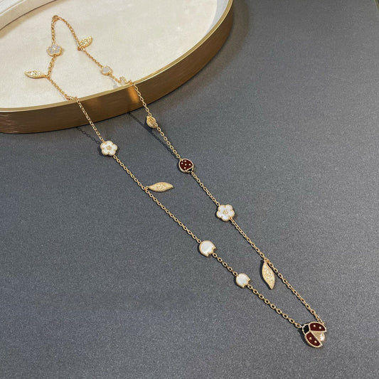 [Luxery]LUCKY SPRING 15 MOTIFS GOLD NECKLACE