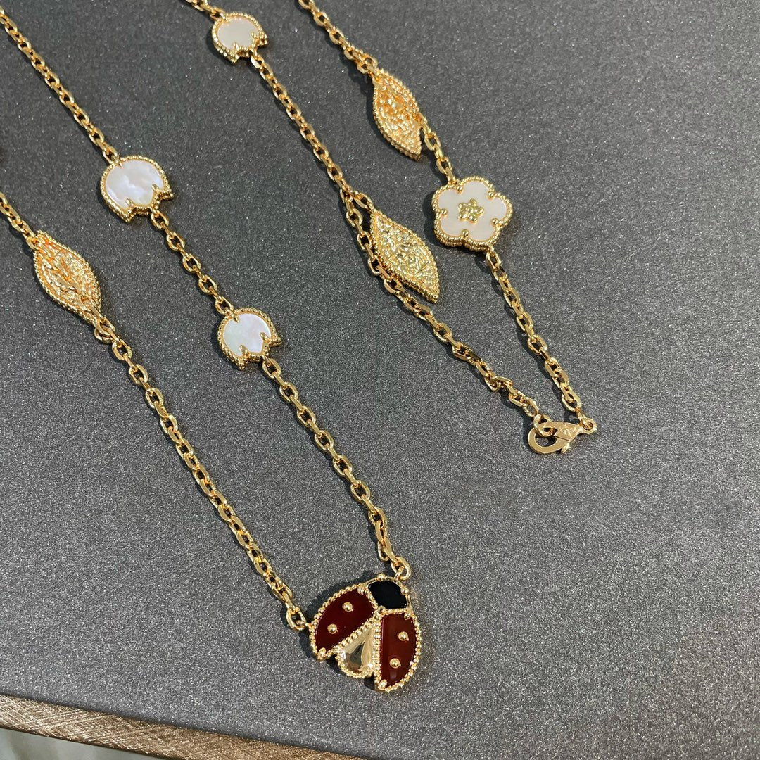 [Luxery]LUCKY SPRING 15 MOTIFS GOLD NECKLACE