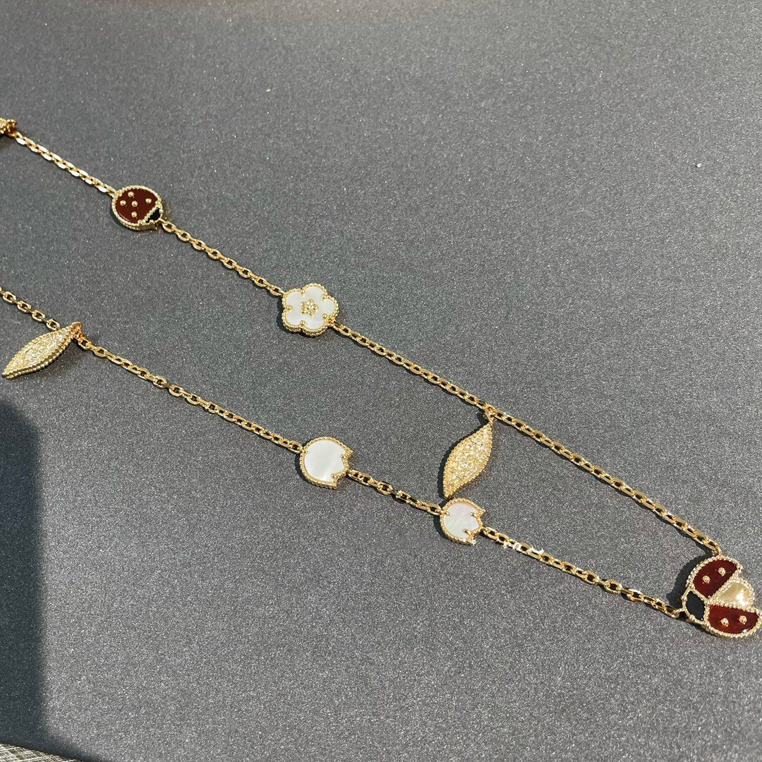 [Luxery]LUCKY SPRING 15 MOTIFS GOLD NECKLACE