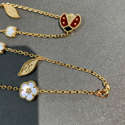 [Luxery]LUCKY SPRING 15 MOTIFS GOLD NECKLACE