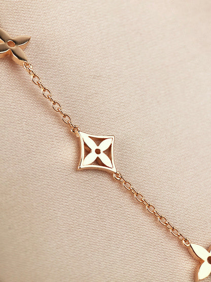 [Luxery]STAR AND SUN 7 MOTIFS GOLD BRACELET