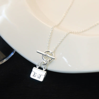 [Luxery]POP H PEDANT SILVER NECKLACE