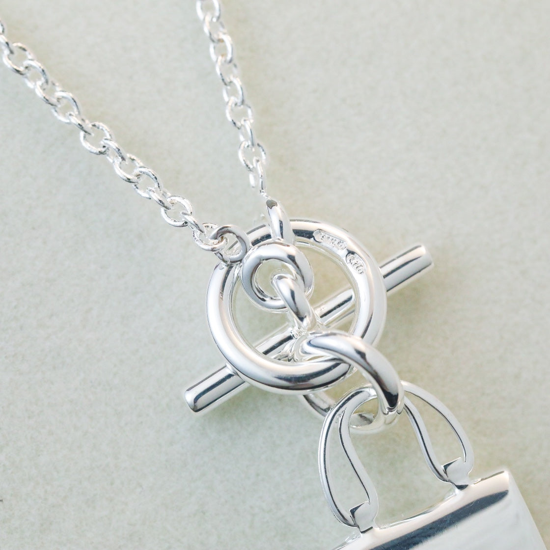 [Luxery]POP H PEDANT SILVER NECKLACE