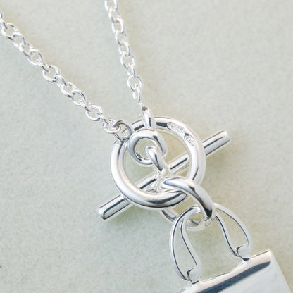 [Luxery]POP H PEDANT SILVER NECKLACE