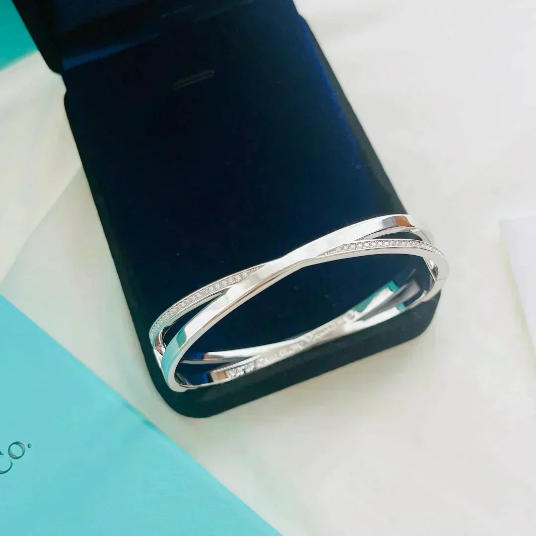 [⭐Luxery Jewels]NARROW HINGED BANGLEIN WITH DIAMONDS SMALL