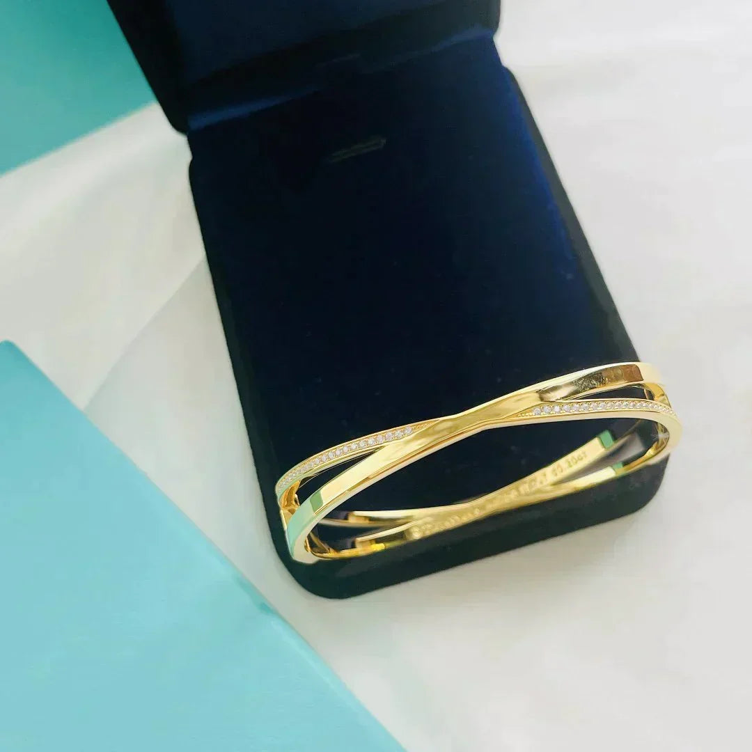 [⭐Luxery Jewels]NARROW HINGED BANGLEIN WITH DIAMONDS SMALL