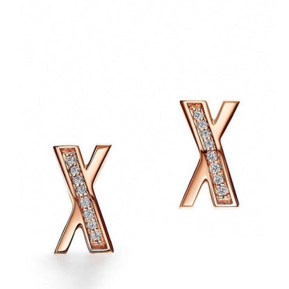 [⭐Luxery Jewels]Xイヤリング ローズゴールド ダイヤモンド
